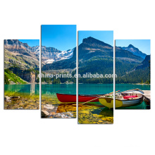 Boat on Lake Canvas Prints/Natura Scenery Canvas Wall Art/Home Wall Decor Picture